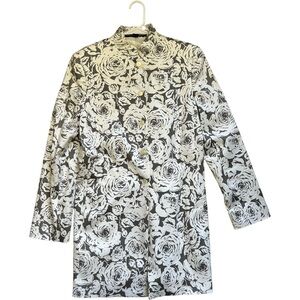 Ellen Tracy Black and White Floral coat